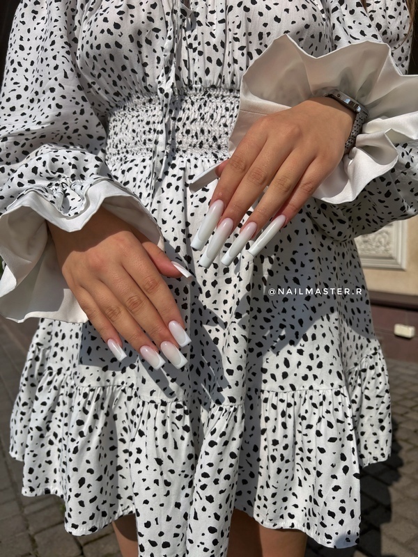 Milky French manicure is a soft and modern take on the classic French style, featuring translucent, milky tones. It creates a clean, natural, and elegant look perfect for everyday wear.